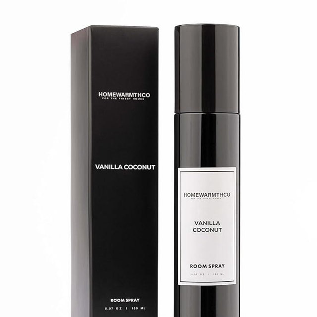 Homewarmthco Vanilla Coconut Room Spray – 5.07 oz Scented Air Freshener for Home, Office & Linen – Long-Lasting Linen Spray for Bedding, Pillows & Fabrics – Luxurious Home Fragrance