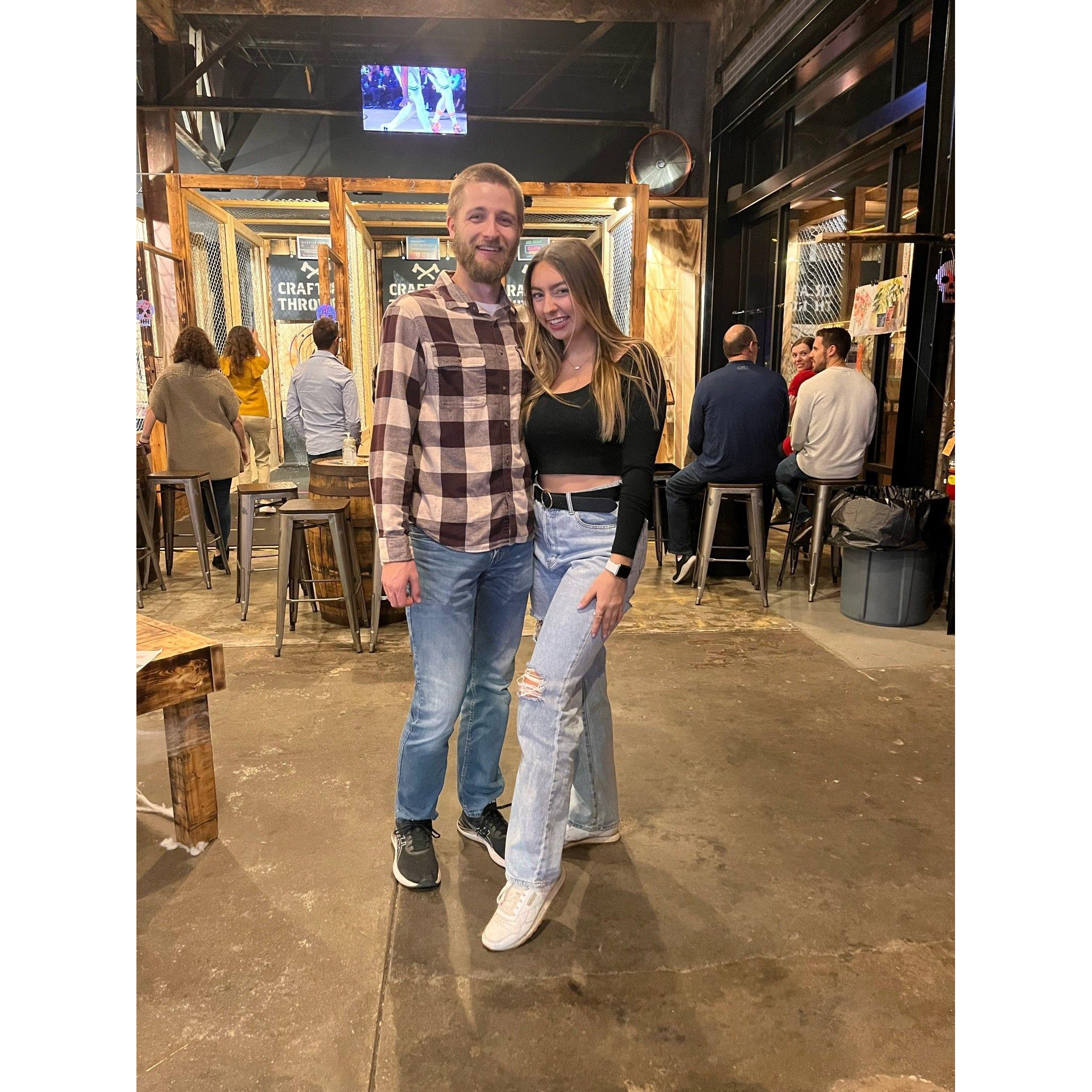 Axe throwing with friends!