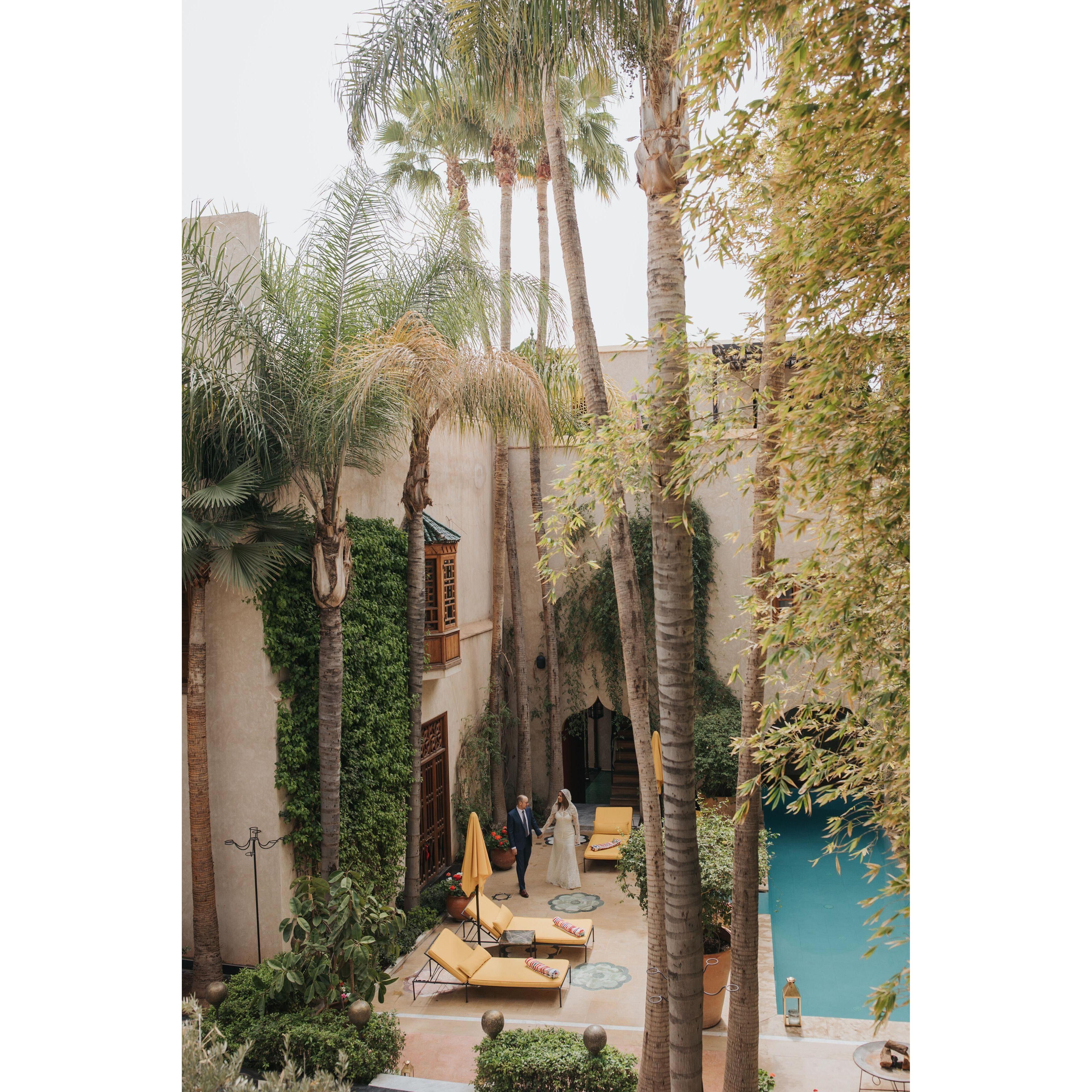 Walking through our Riad, El Fenn