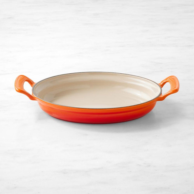 Le Creuset Modern Heritage Enameled Cast Iron Oval Gratin, 1 3/4-Qt., Flame