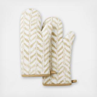 Maui Herringbone Oven Mitt, Set of 2