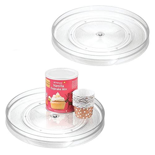 iDesign 54030M2 Linus Turntable Kitchen, Pantry or Countertop Organization, 11" Inch, Clear, 2 Count