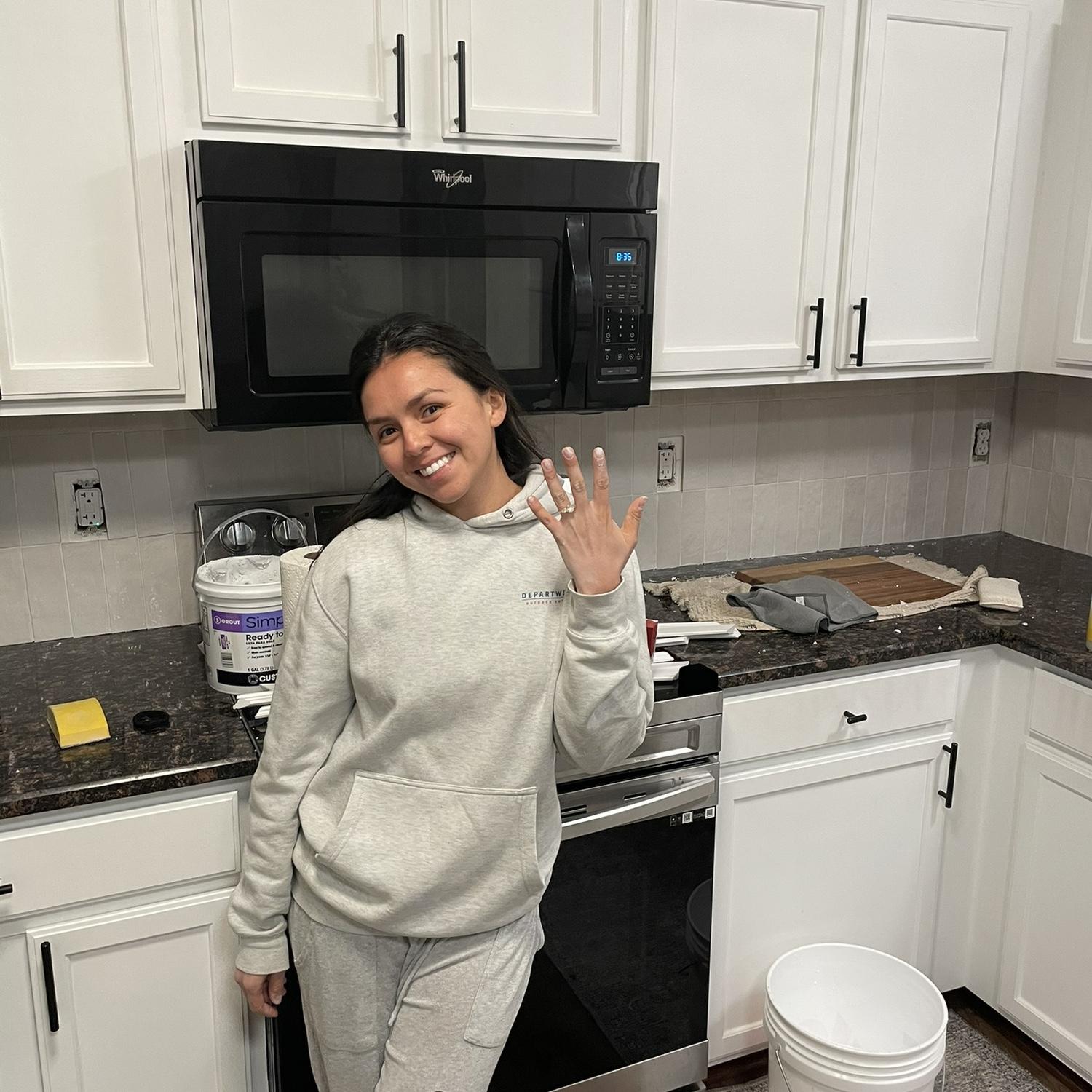 October 5th 2025– The day Austen proposed as we worked on our kitchen backsplash.