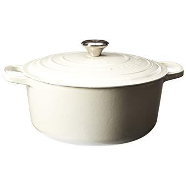 Le Creuset Signature Enameled Cast-Iron 7-1/4-Quart Round French (Dutch) Oven, White