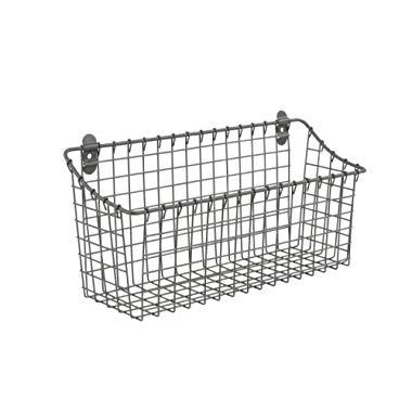 Spectrum Diversified Vintage Wall Mount Storage Basket, Extra Large, Industrial Gray