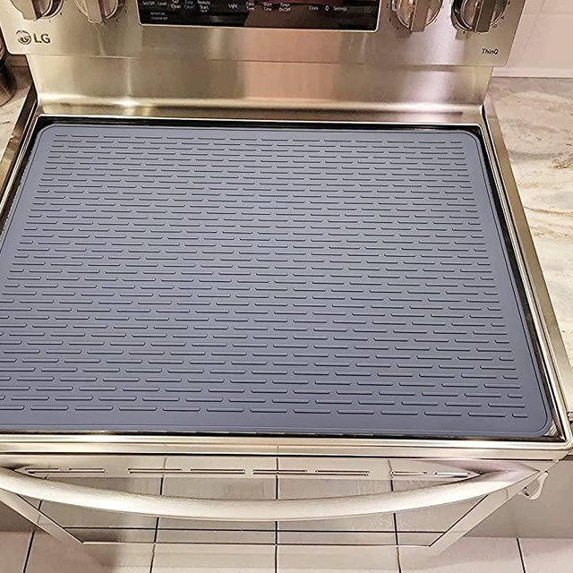 Silicone Electric Stove Top Cover,Glass Stove Top Protector for Ceramics，<27.75"X19.75"> Multipurpose Mat
