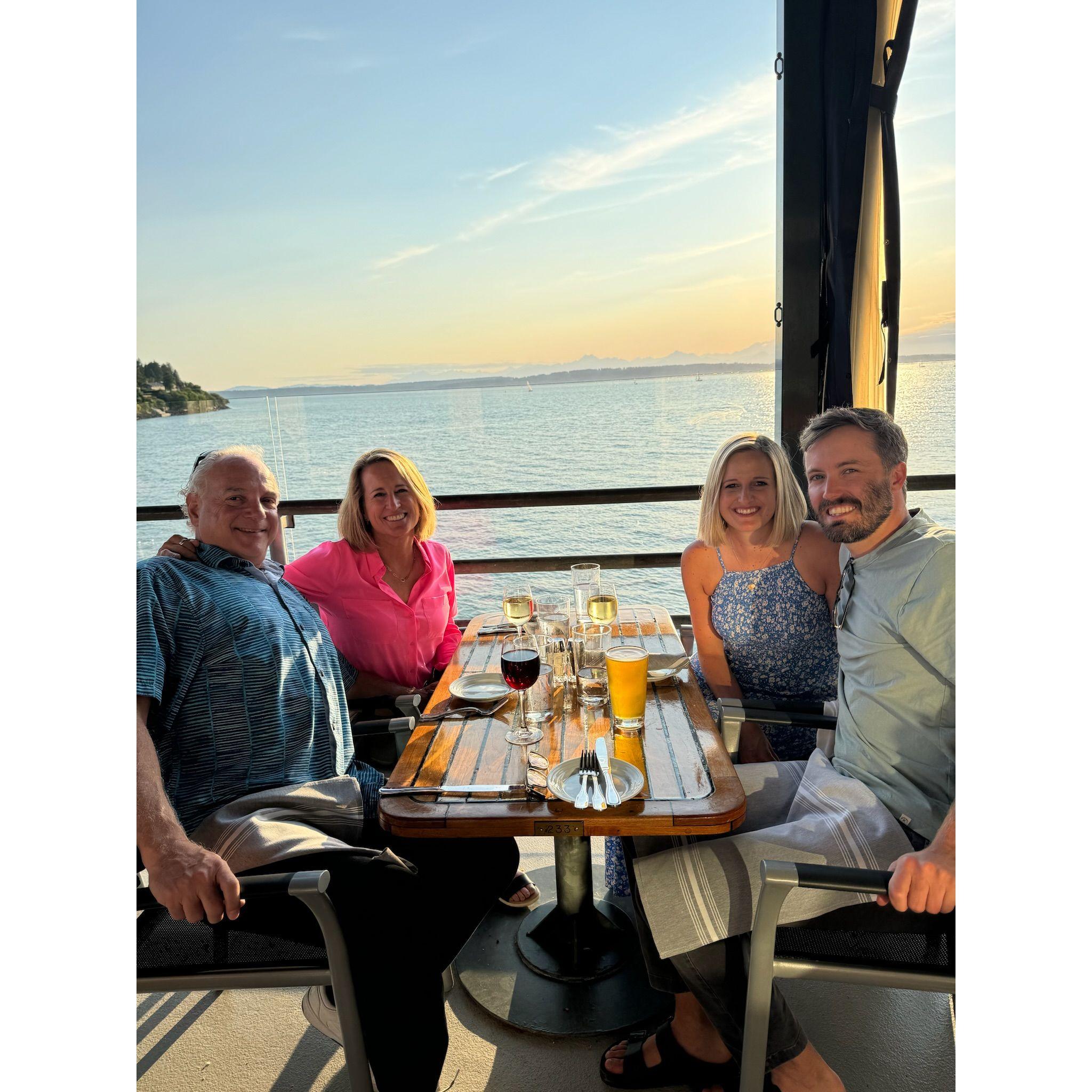 Ray's Boathouse with Kim's mom, Susan, and her partner, Steve -July 2024