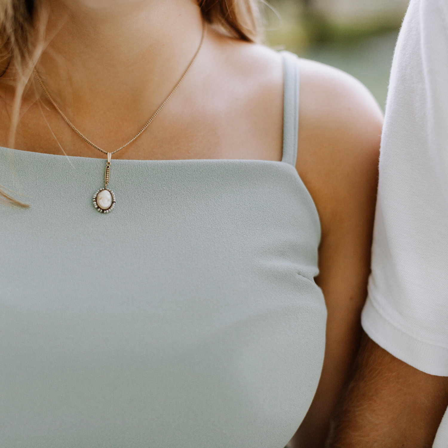 This necklace has such a sweet story.  Caleb gave me his great-grandmother's “promise” necklace for Christmas in 2017. Still my thing to wear (other than my engagement ring of course!)