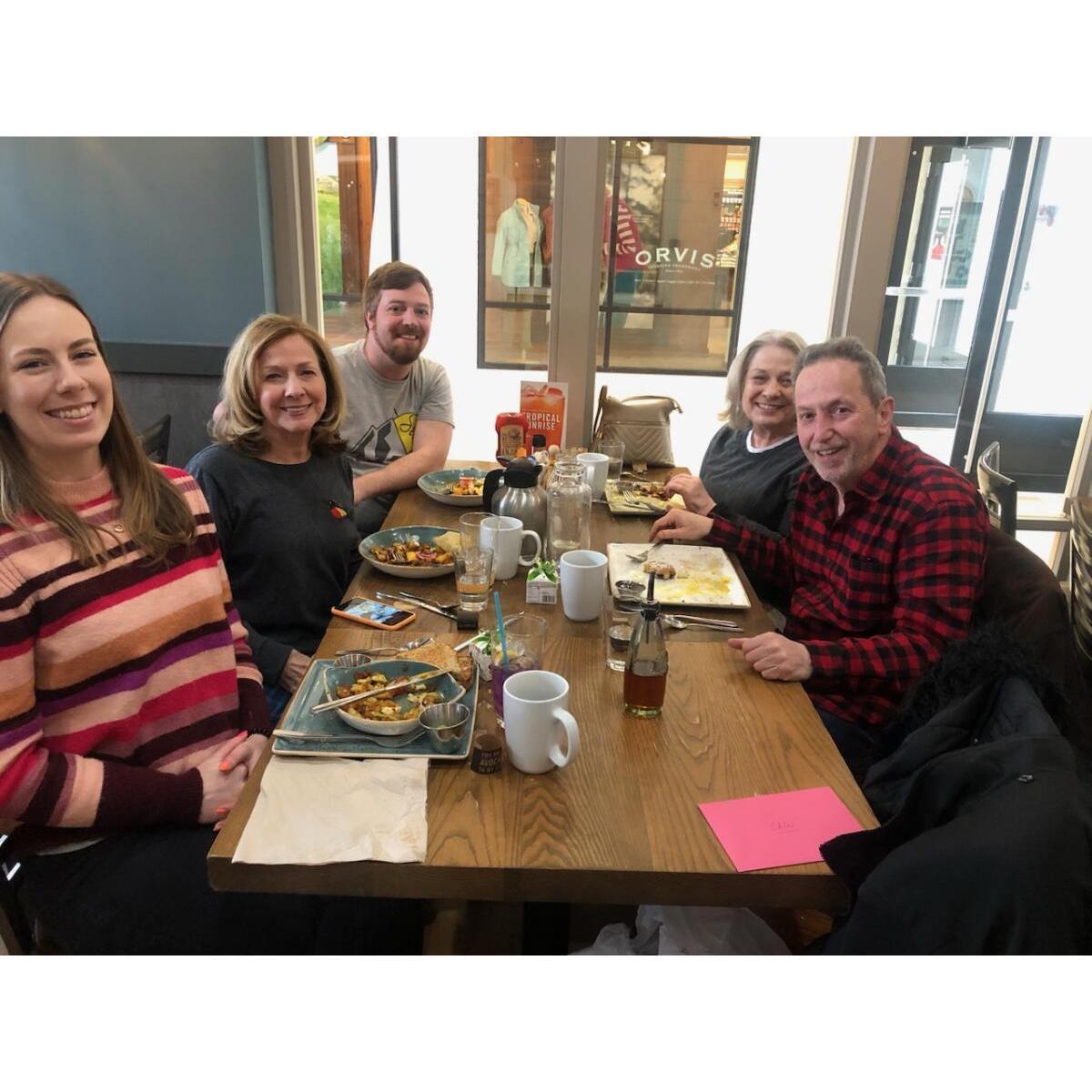 Out to eat with Eric's family, April 2023