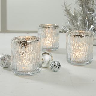 Marcy Glass Metallic Votive Candle Holder, Set of 6