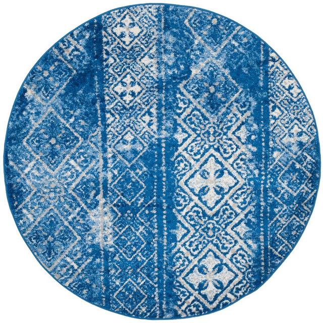 4' Round Rilynn Area Rug Silver/Blue - Safavieh