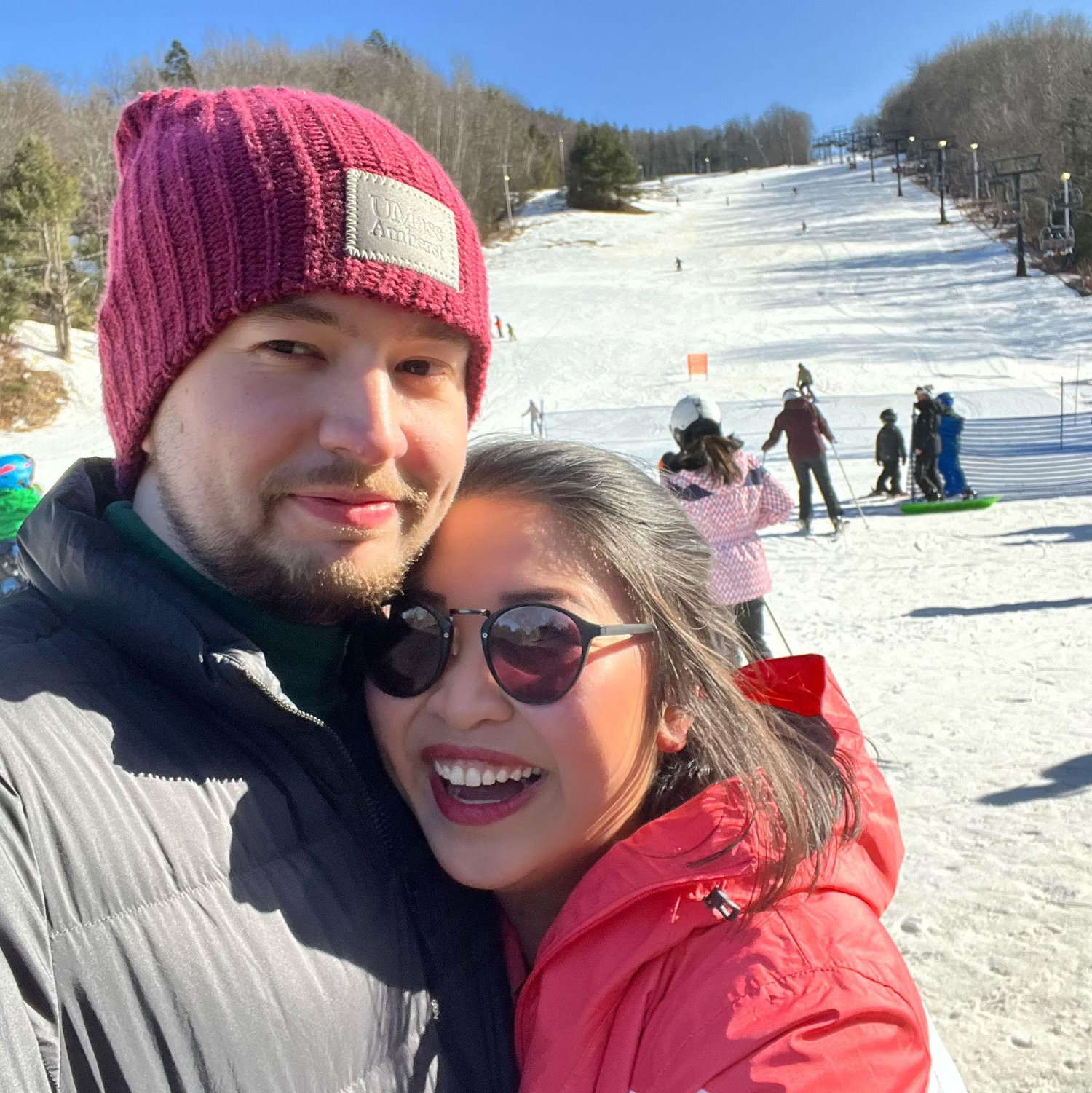 Vi brought Luke to her favorite winter resort to go tubing.