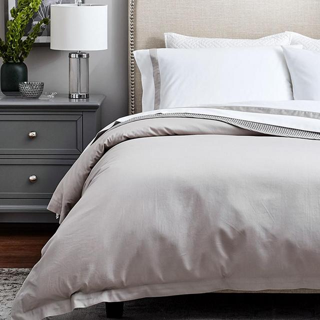 Signature Hemmed Duvet Set (king, pewter)