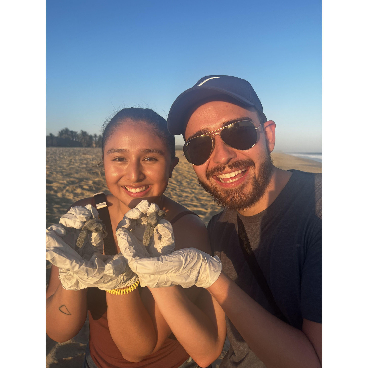 Releasing baby Sea turtle in Cabo