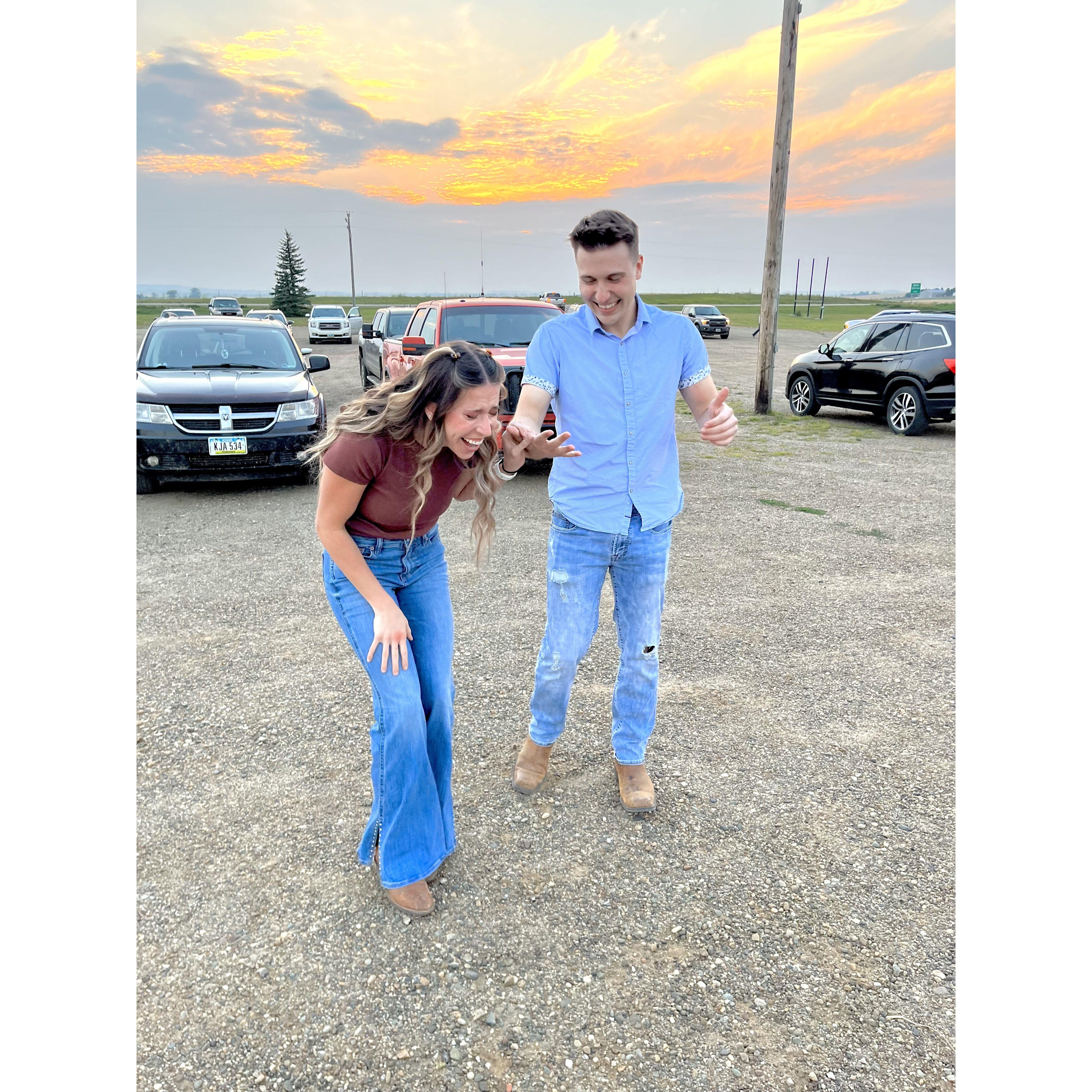 This was taken seriously about 5 minutes before Noah proposed. As you can see, Sage was absolutely clueless.