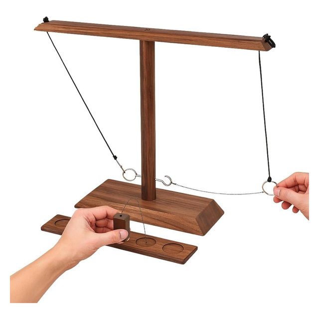 Bolaball Ring Toss Games for Adults, Yard Games, Outdoor Indoor Games, Wooden Hook and Ring Game, Home Party