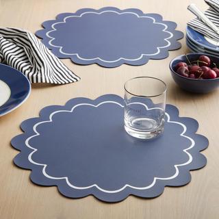 Scallop Edge Round Reversible Placemat, Set of 6
