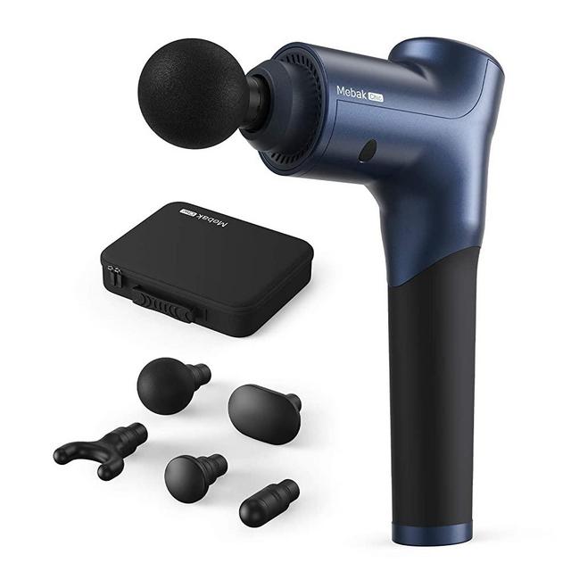 Percussion Massage Gun with Slender Handle for Back 8 Speeds Modes Deep Tissue Body Relaxation Massagers for Workout Relaxation Sore Stiffness Muscle Pain Relief Quiet for Gym Office Home Mebak Chic
