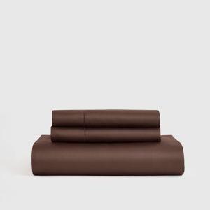 Signature Giza Cotton Sateen Fitted Sheet Set in Espresso