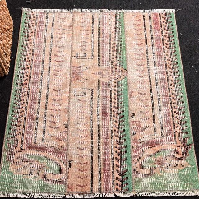 Vintage Rug, 2.5x2.8 ft Small Rug, Turkish Rug, Antique Rug, Rugs For Nursery, Pink Anatolian Rugs, Bath Mat Cute, Bohemian Bedroom Rug,
