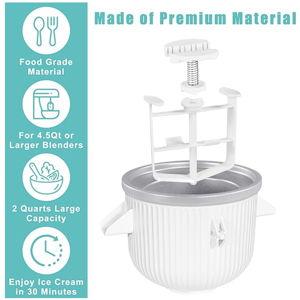 Ice Cream Maker Attachment for KitchenAid Stand Mixer, Kithcen aid Ice Cream Maker Attachment - Compatible with 4.5 QT and Larger Stand Mixers, 2-Quart Frozen Ice Cream Bowl for Homemade Frozen Treats