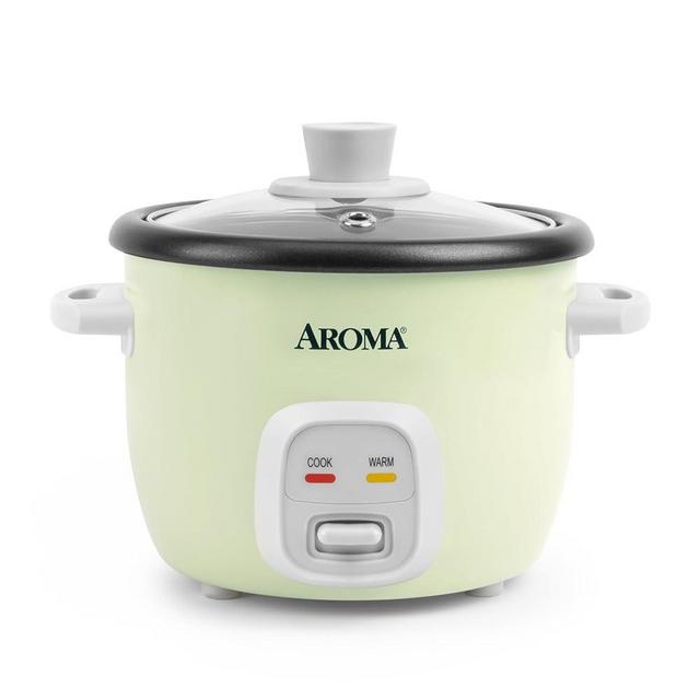 AROMA® Mini Rice Cooker, 2-Cup (Uncooked) / 4-Cup (Cooked), Grain Cooker, Soup Maker, Oatmeal Cooker, Auto Keep Warm, 1 Qt, Light Green