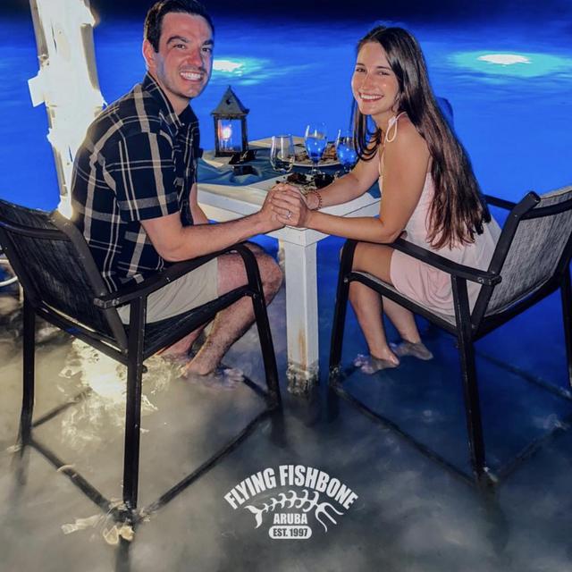 Dinner For Two at Flying Fishbone Beach Restaurant in Aruba on Honeymoon