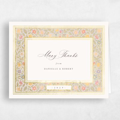 Beige Wedding Thank You - Eudora Landscape Foil