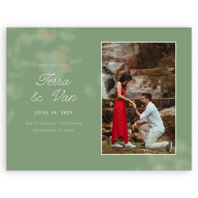 Bright Sage, Green Wedding Digital Save the Date - Ola Photo