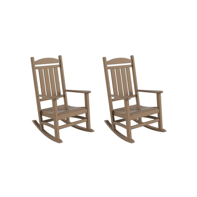 All-Weather Outdoor Patio Poly Classic Porch Rocking Chair (Set of 2)