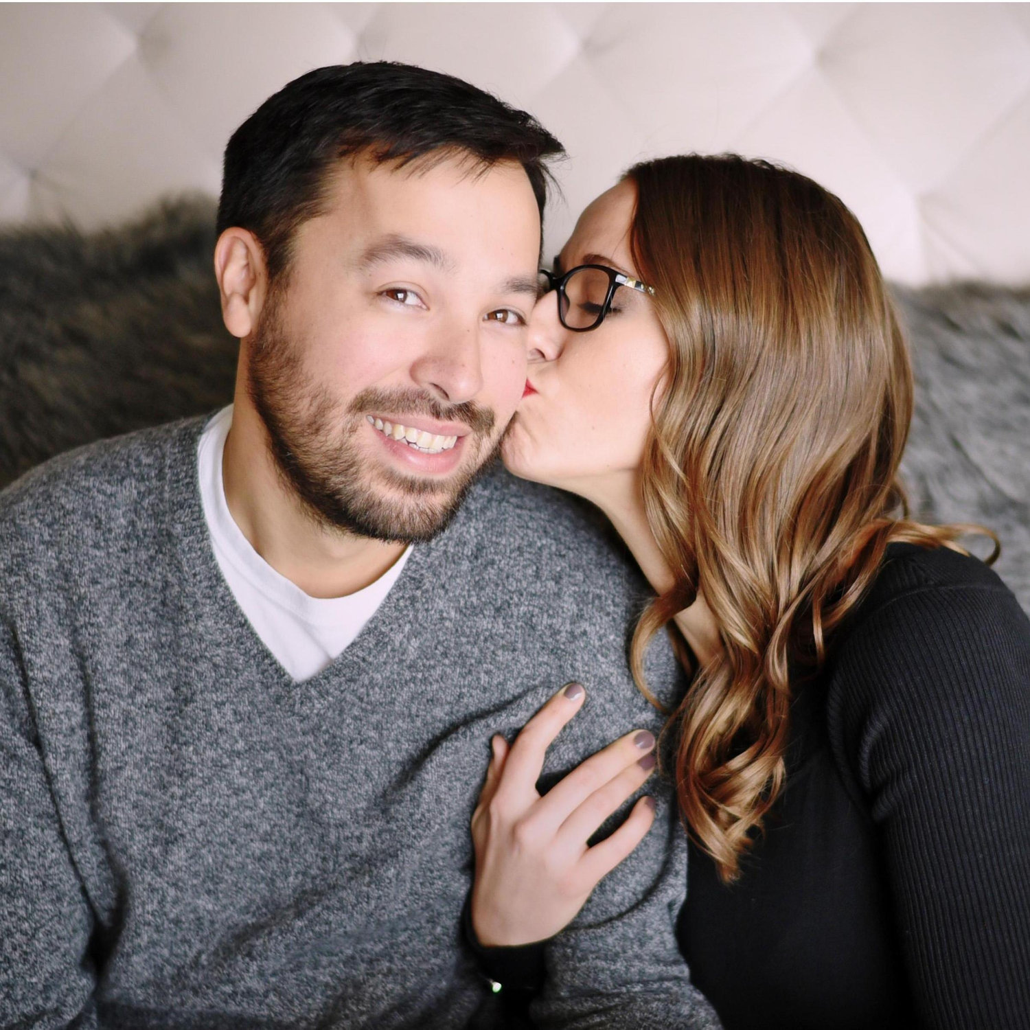 A cheesy engagement photo :)
