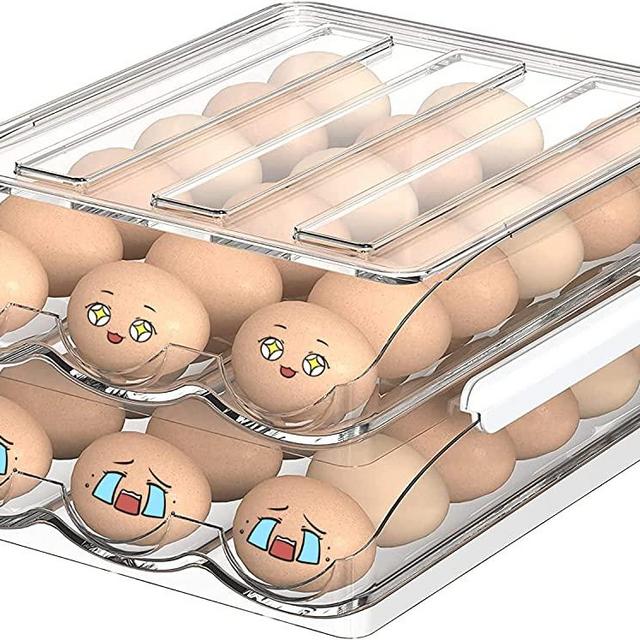 Large Capacity Egg Holder For Refrigerator - 36 Egg Fresh Storage Box for Fridge, Egg Storage Container Organizer Bin, Clear Plastic Storage Container, Egg Storage & Egg Tray