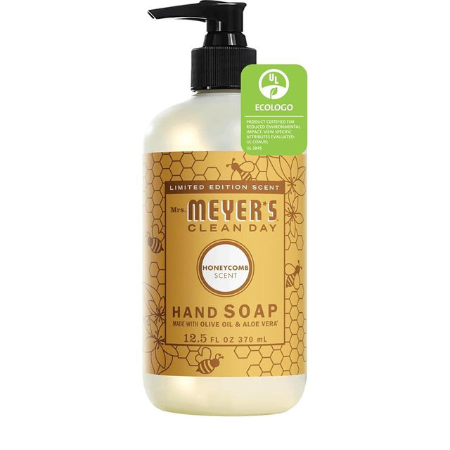 Mrs. Meyers Clean Day Liquid Hand Soap, Cruelty Free and Biodegradable Hand Wash Formula Made with Essential Oils, Honeycomb Scent, 12.5 Ounce Bottle