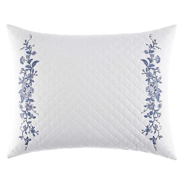 Laura Ashley Home Charlotte Collection Perfect Decorative Throw Pillow, Premium Designer Quality, Decorative Pillow for Bedroom Living Room and Home Décor, 16" X 20", China Blue
