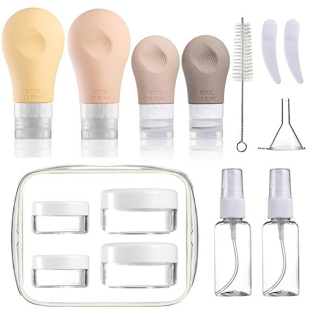 16 Pack Travel Bottles Set for Toiletries, Gemice TSA Approved Travel Size Containers Leak Proof Silicone Squeezable Tubes Travel Accessories 2oz 3oz for Shampoo Conditioner Lotion Body Wash