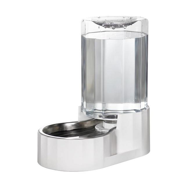 RIZZARI Automatic Gravity Stainless Steel Pet Waterer, Fortunate Angular Water Feeder with Edges, 100% BPA-Free, Safe and Large Capacity, Suitable for Small and Medium-Sized Cats and Dogs (6.3L)