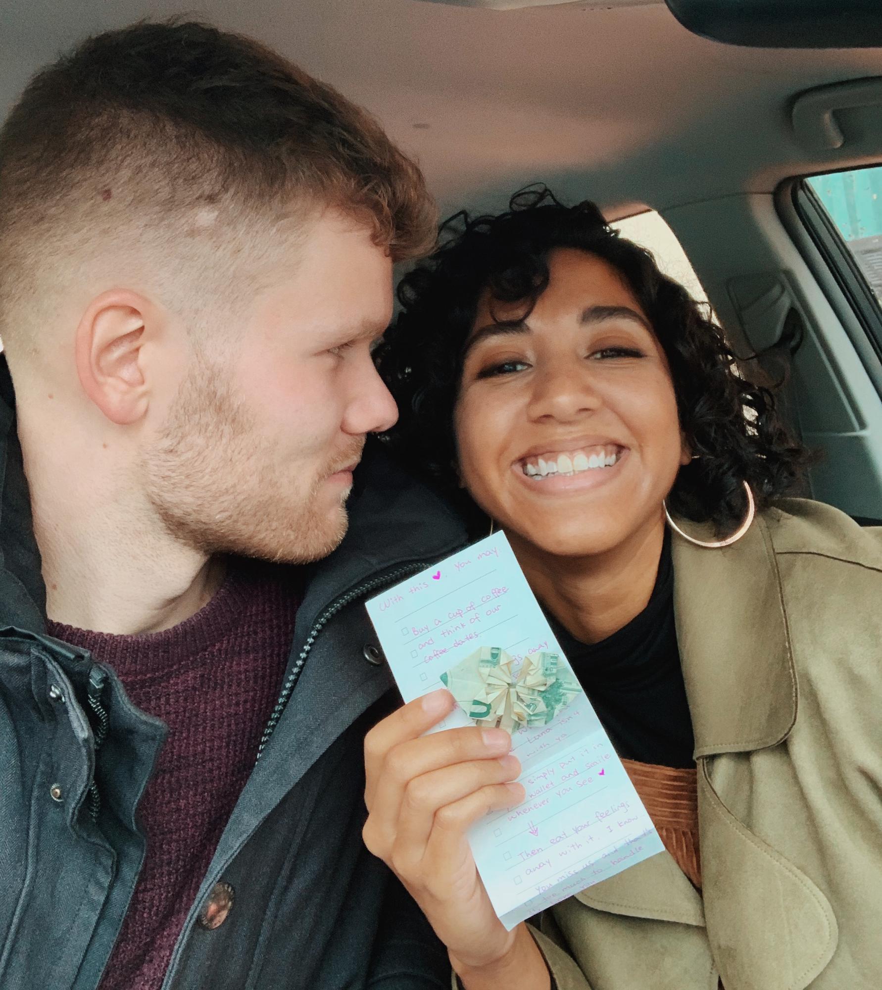 Our mutual friend Luna from China had given me a origami bill and told me to spend it on something fun when I got back to America.I waited years later and knew our first date day was perfect to use it