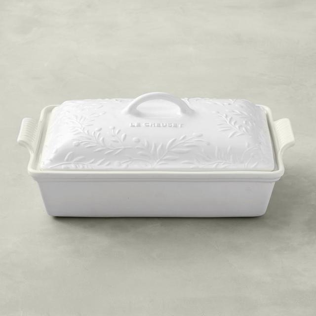 Le Creuset Heritage Stoneware Rectangular Covered Casserole, Olive Branch