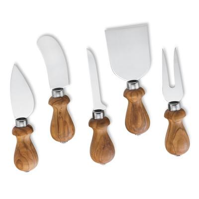 Antonini Olive Wood Cheese Knives, Set of 5