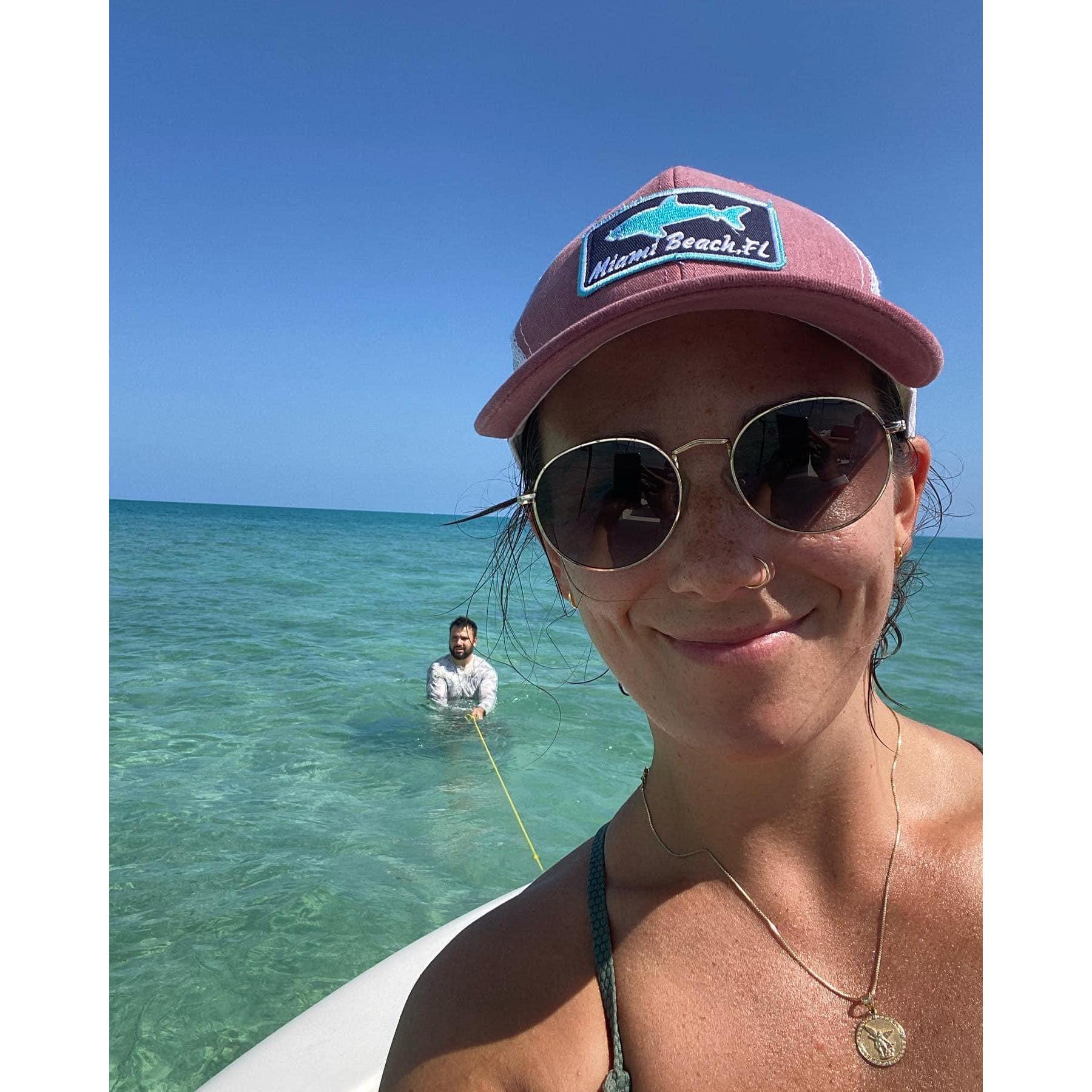 One of our many boating adventures in the Keys