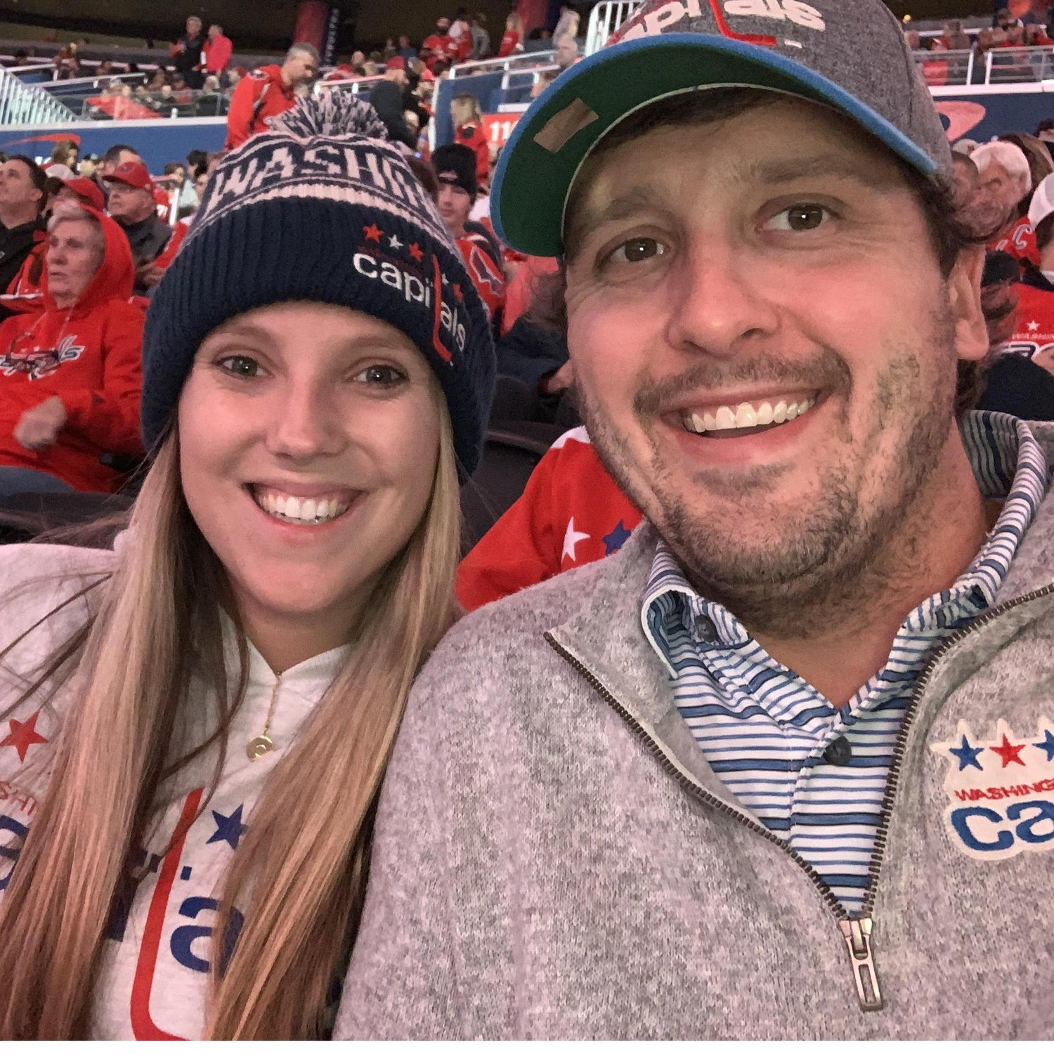 One of the many Caps games we attended together!