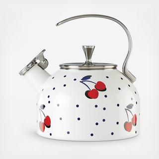 Vintage Cherry Dot Tea Kettle