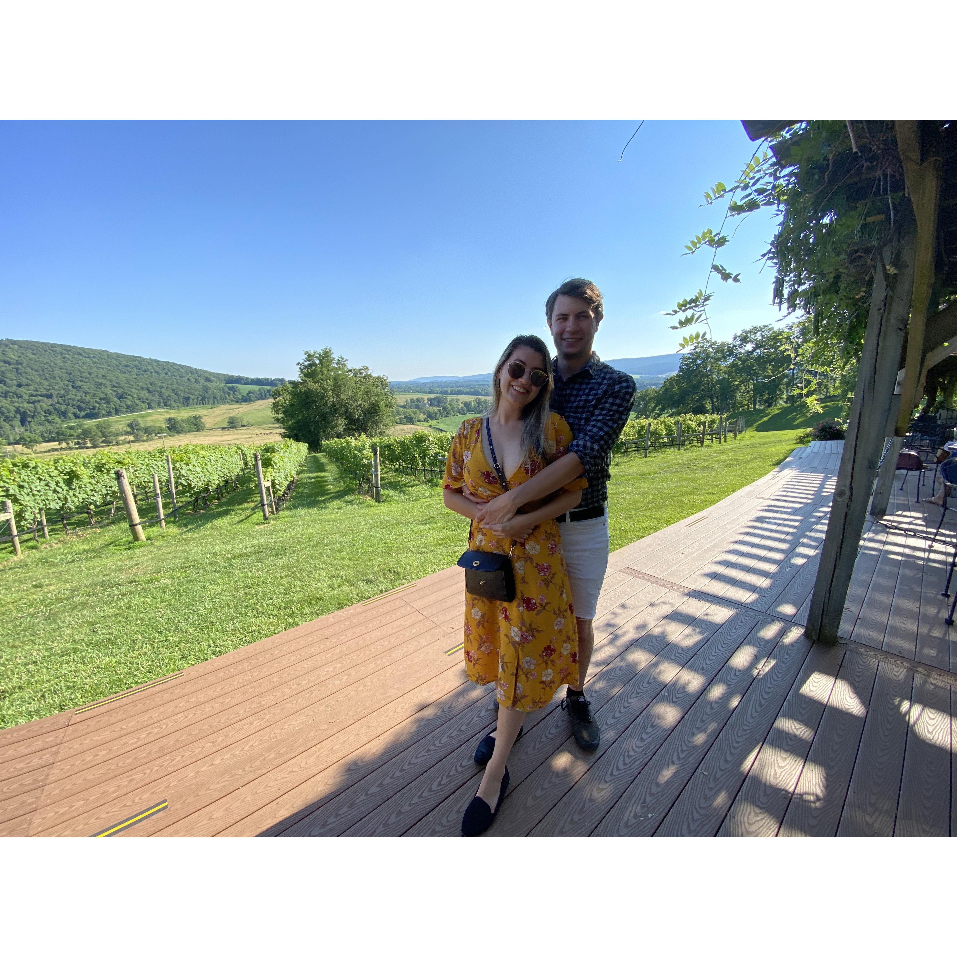 Exploring vineyards in Virginia, July 2022.