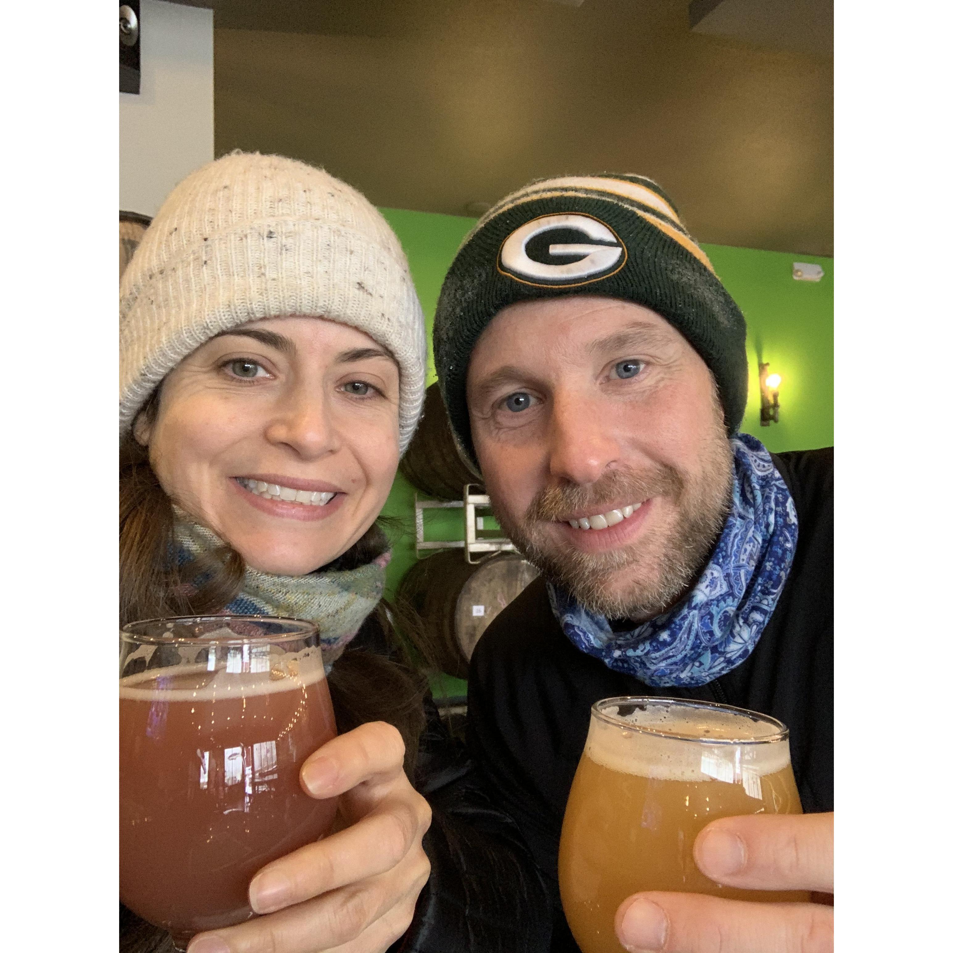 But we take breaks to visit breweries