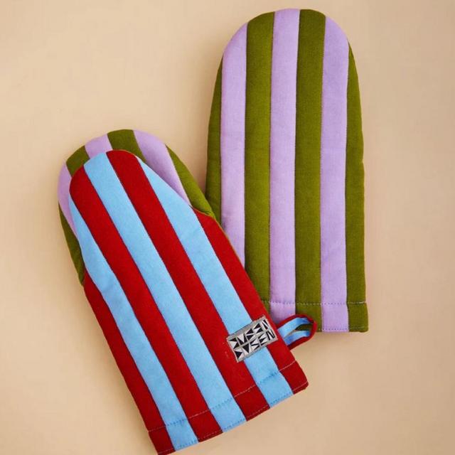 Striped Oven Mitts