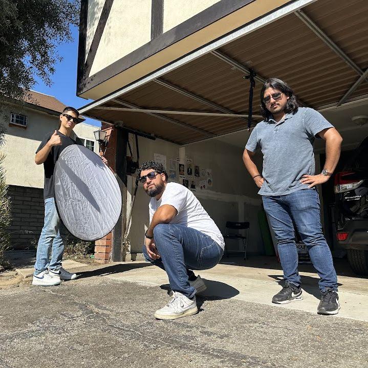 Peter and two Groomsmen. This is from filming our sketch "Backseat Driver"