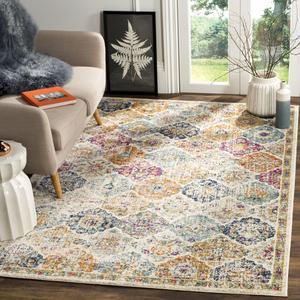 Safavieh Madison Collection Cream and Multi Area Rug, 6'7" x 9'2"