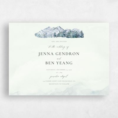 Light Green Wedding Invitation - Avalon Landscape