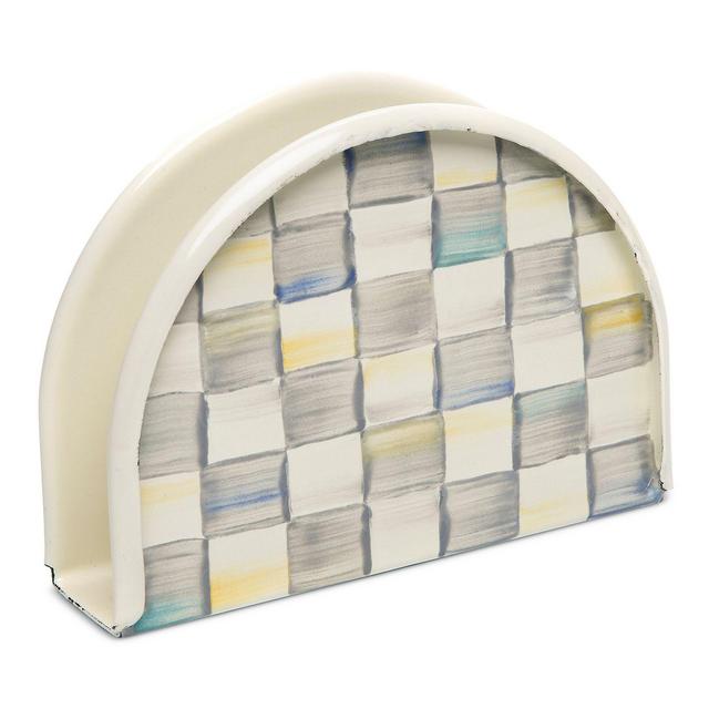 Mackenzie-Childs Sterling Check Enamel Napkin Holder
