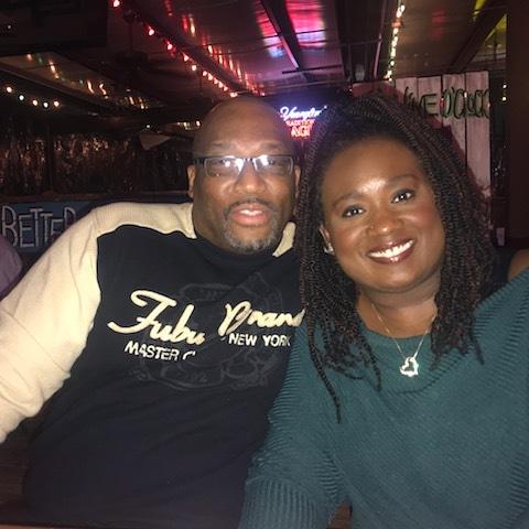 Enjoying dinner out.